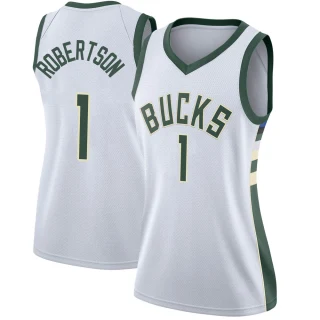 Women's Oscar Robertson Milwaukee Bucks White Swingman Jersey - Association Edition