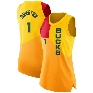 Women's Oscar Robertson Milwaukee Bucks Yellow Swingman 2018/19 Jersey - City Edition