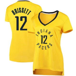 Women's Oshae Brissett Indiana Pacers Gold Fast Break Jersey - Statement Edition