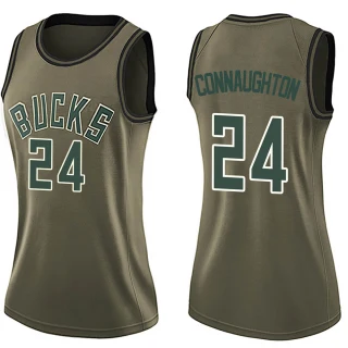 Women's Pat Connaughton Milwaukee Bucks Green Swingman Salute to Service Jersey