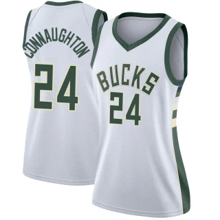 Women's Pat Connaughton Milwaukee Bucks White Swingman Jersey - Association Edition