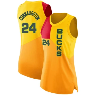 Women's Pat Connaughton Milwaukee Bucks Yellow Swingman 2018/19 Jersey - City Edition