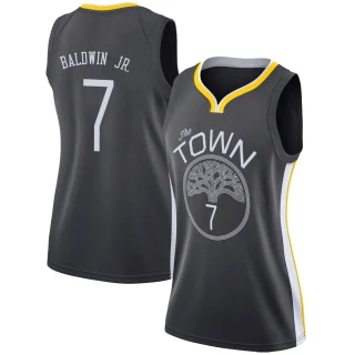 Women's Patrick Baldwin Jr. Golden State Warriors Gold Swingman Black Jersey - Statement Edition1