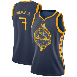 Women's Patrick Baldwin Jr. Golden State Warriors Gold Swingman Navy 2018/19 Jersey - City Edition
