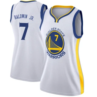 Women's Patrick Baldwin Jr. Golden State Warriors Gold Swingman White Jersey - Association Edition