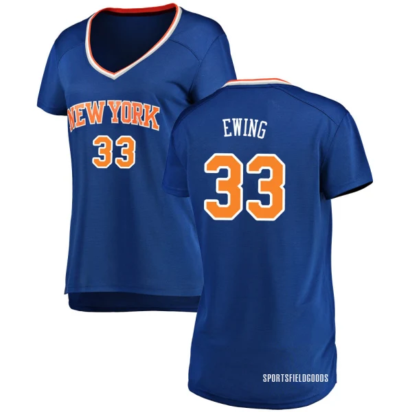 Women's Patrick Ewing New York Knicks Blue Fast Break Jersey - Icon Edition