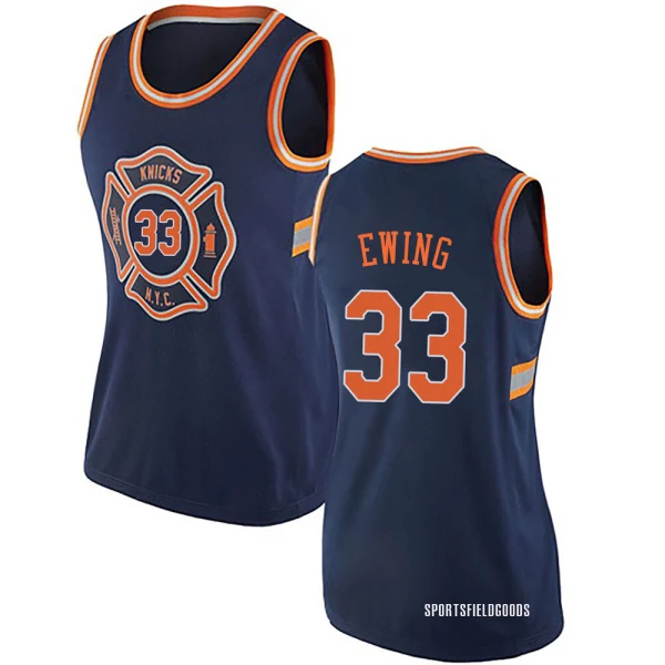 Women's Patrick Ewing New York Knicks Navy Blue Authentic Jersey - City Edition