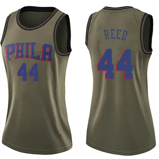 Women's Paul Reed Philadelphia 76ers Green Swingman Salute to Service Jersey
