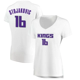 Women's Peja Stojakovic Sacramento Kings White Fast Break Jersey - Association Edition