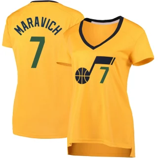 Women's Pete Maravich Utah Jazz Gold Fast Break Jersey - Statement Edition