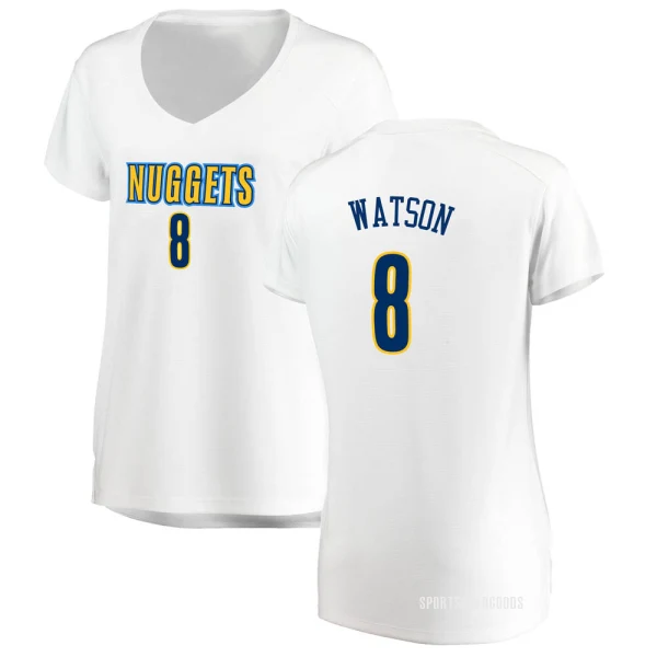 Women's Peyton Watson Denver Nuggets White Fast Break Jersey - Association Edition