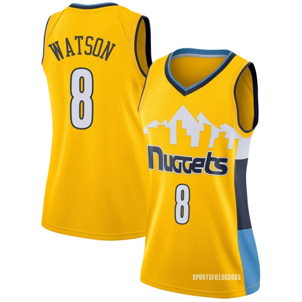 Women's Peyton Watson Denver Nuggets Yellow Swingman Jersey - Statement Edition