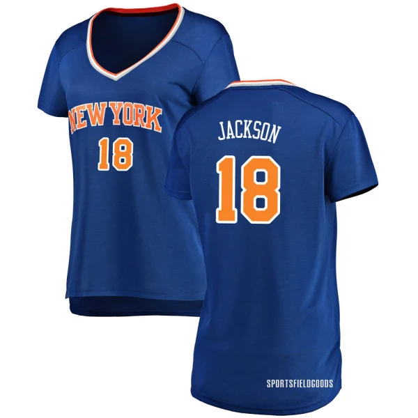 Women's Phil Jackson New York Knicks Blue Fast Break Jersey - Icon Edition