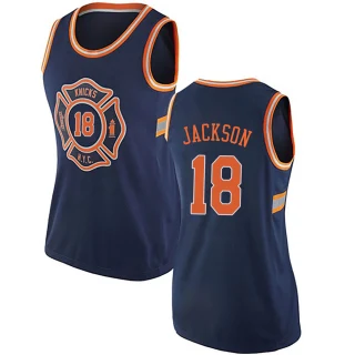 Women's Phil Jackson New York Knicks Navy Blue Authentic Jersey - City Edition