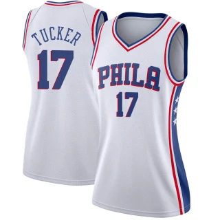 Women's P.J. Tucker Philadelphia 76ers White Swingman Jersey - Association Edition