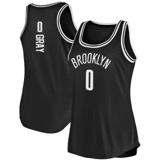 Women's RaiQuan Gray Brooklyn Nets Black Fast Break Tank Jersey - Icon Edition