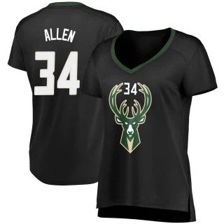 Women's Ray Allen Milwaukee Bucks Black Fast Break Jersey - Statement Edition