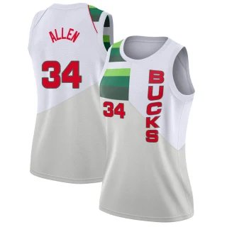 Women's Ray Allen Milwaukee Bucks White Swingman 2018/19 Jersey - Earned Edition