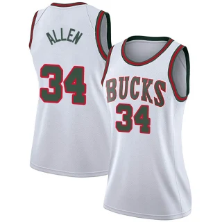 Women's Ray Allen Milwaukee Bucks White Swingman Fashion Hardwood Classics Jersey