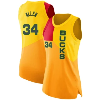 Women's Ray Allen Milwaukee Bucks Yellow Swingman 2018/19 Jersey - City Edition