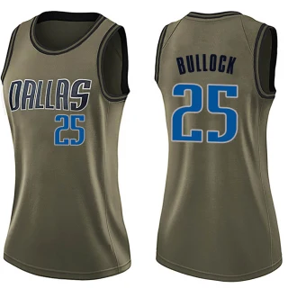 Women's Reggie Bullock Dallas Mavericks Green Swingman Salute to Service Jersey