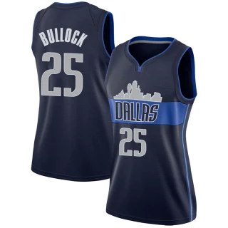 Women's Reggie Bullock Dallas Mavericks Navy Swingman Jersey - Statement Edition