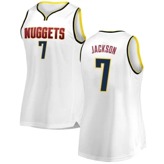 Women's Reggie Jackson Denver Nuggets White Fast Break 2018/19 Jersey - Association Edition