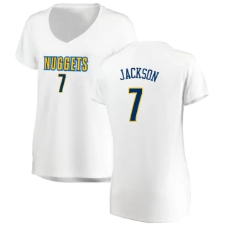 Women's Reggie Jackson Denver Nuggets White Fast Break Jersey - Association Edition