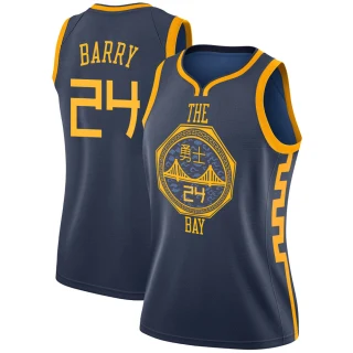 Women's Rick Barry Golden State Warriors Gold Swingman Navy 2018/19 Jersey - City Edition