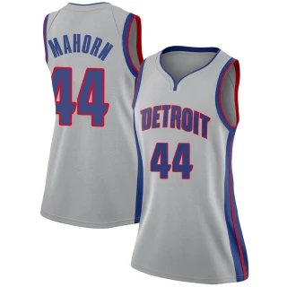 Women's Rick Mahorn Detroit Pistons Swingman Silver Jersey - Statement Edition