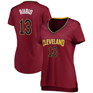 Women's Ricky Rubio Cleveland Cavaliers Fast Break Wine Jersey - Icon Edition