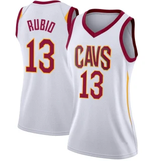 Women's Ricky Rubio Cleveland Cavaliers White Swingman Jersey - Association Edition