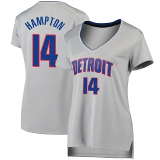 Women's R.J. Hampton Detroit Pistons Fast Break Silver Jersey - Statement Edition