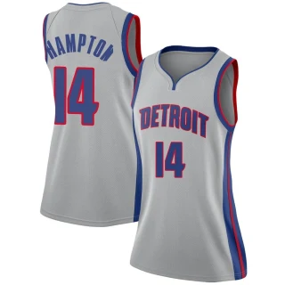 Women's R.J. Hampton Detroit Pistons Swingman Silver Jersey - Statement Edition