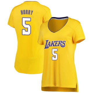 Women's Robert Horry Los Angeles Lakers Gold Fast Break Jersey - Icon Edition
