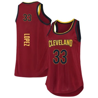 Women's Robin Lopez Cleveland Cavaliers Fast Break Wine 2019/20 Tank Jersey - Icon Edition