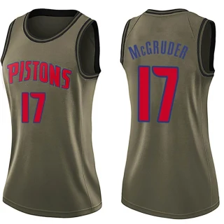 Women's Rodney McGruder Detroit Pistons Green Swingman Salute to Service Jersey