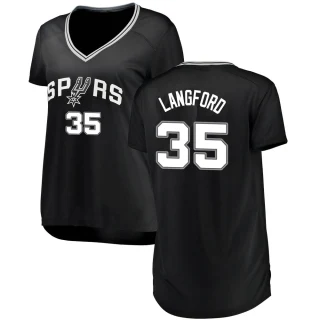 Women's Romeo Langford San Antonio Spurs Black Fast Break Jersey - Icon Edition