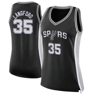 Women's Romeo Langford San Antonio Spurs Black Swingman Jersey - Icon Edition