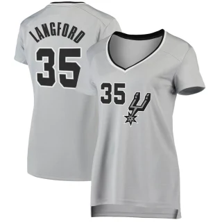 Women's Romeo Langford San Antonio Spurs Fast Break Silver Jersey - Statement Edition