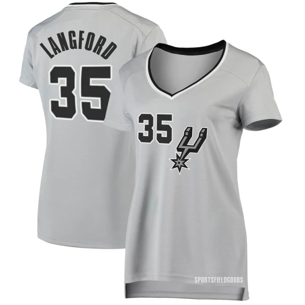 Women's Romeo Langford San Antonio Spurs Fast Break Silver Jersey - Statement Edition