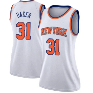 Women's Ron Baker New York Knicks White Swingman Jersey - Association Edition