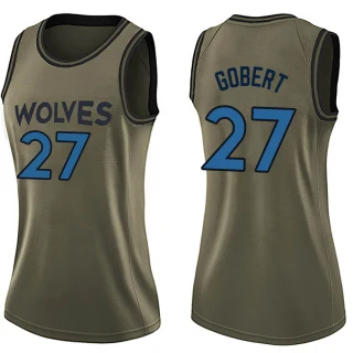 Women's Rudy Gobert Minnesota Timberwolves Green Swingman Salute to Service Jersey