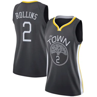 Women's Ryan Rollins Golden State Warriors Gold Swingman Black Jersey - Statement Edition1