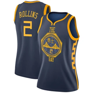 Women's Ryan Rollins Golden State Warriors Gold Swingman Navy 2018/19 Jersey - City Edition