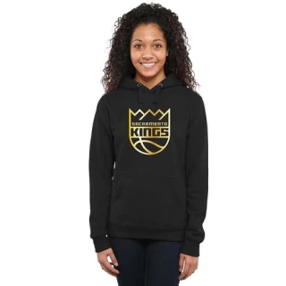 Women's Sacramento Kings Gold Collection Ladies Pullover Hoodie - Black