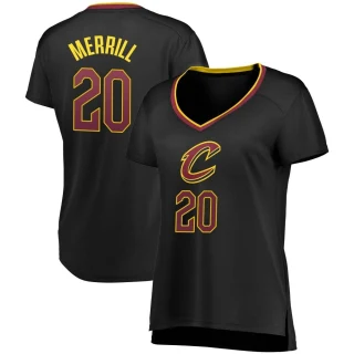 Women's Sam Merrill Cleveland Cavaliers Black Fast Break Jersey - Statement Edition