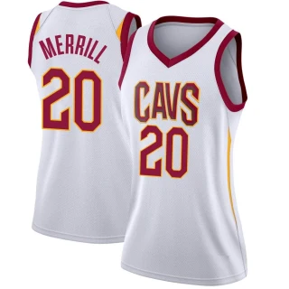 Women's Sam Merrill Cleveland Cavaliers White Swingman Jersey - Association Edition