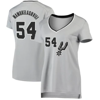 Women's Sandro Mamukelashvili San Antonio Spurs Fast Break Silver Jersey - Statement Edition