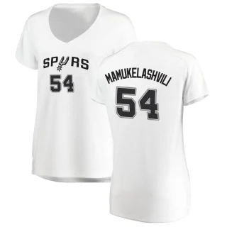 Women's Sandro Mamukelashvili San Antonio Spurs White Fast Break Jersey - Association Edition
